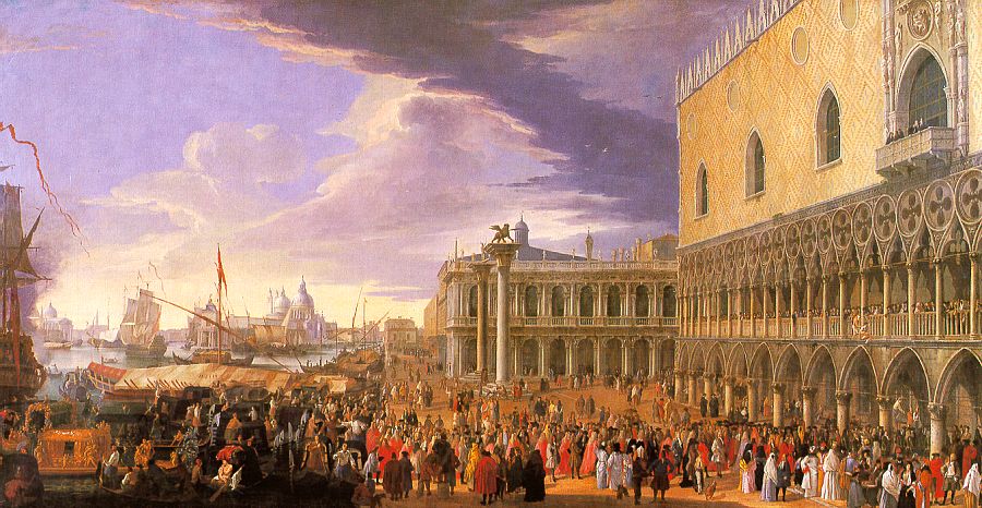 Luca Carlevaris Entry of the Earl of Manchester into the Doge's Palace